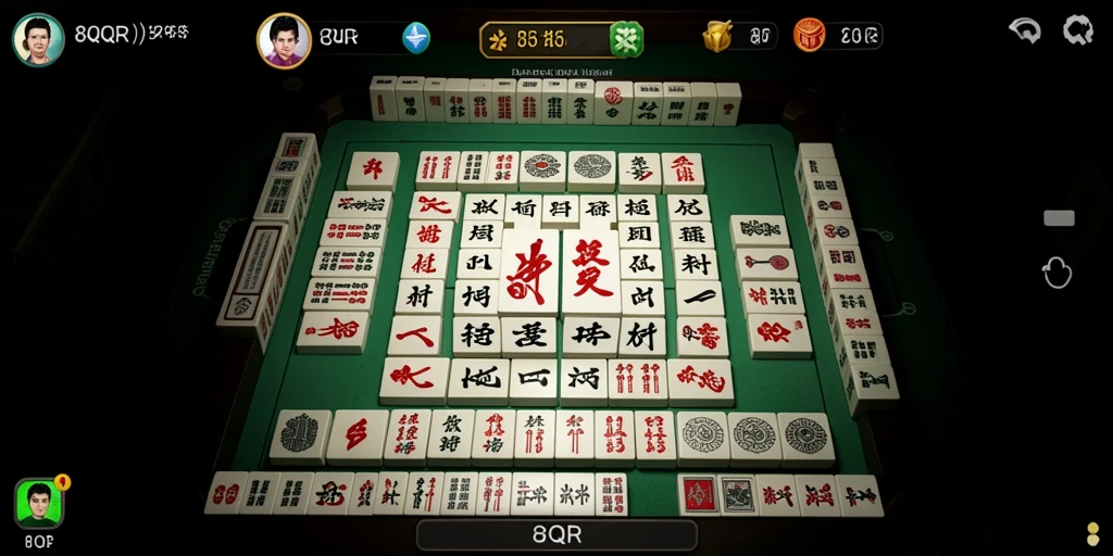 Screenshot gameplay menunjukkan keseruan bermain Mahjong di 8QR.