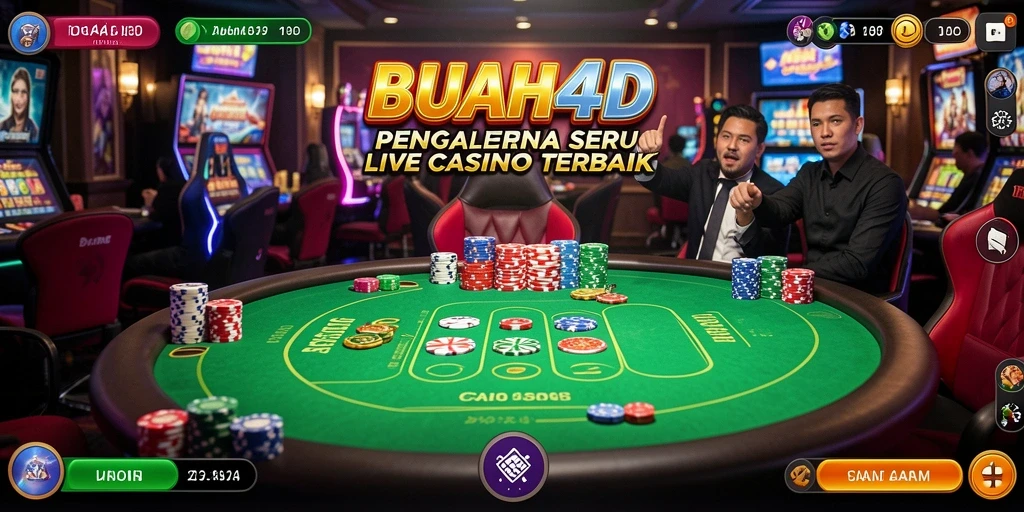 Tampilan menarik dari gameplay Live Casino BUAH4D yang interaktif.