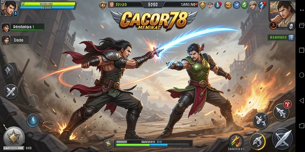 Screenshot gameplay CACOR78 menampilkan pertarungan yang intens dan aksi mendebarkan.