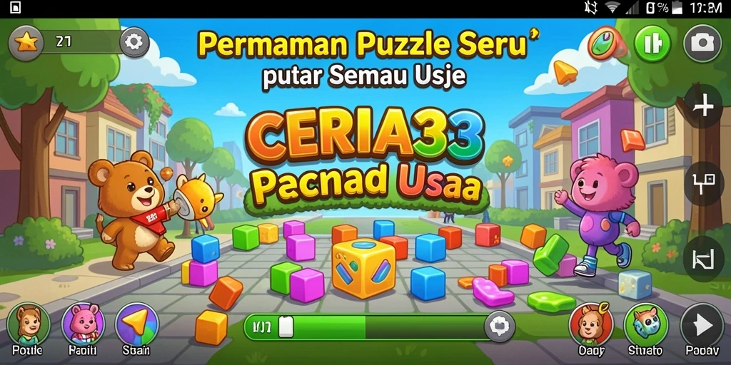 Screenshot gameplay CERIA33 menunjukkan tantangan puzzle yang seru.
