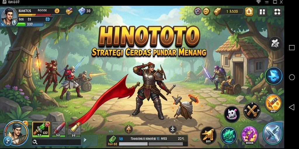 Screenshot menampilkan aksi strategi intens dalam HINOTOTO.