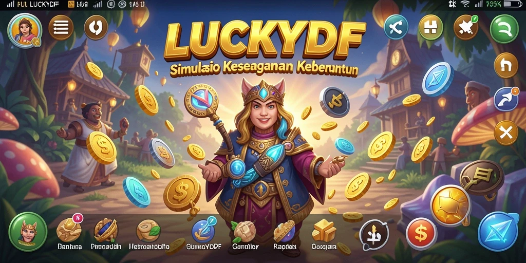 Tampilan gameplay LUCKYDF yang penuh warna dan interaktif.