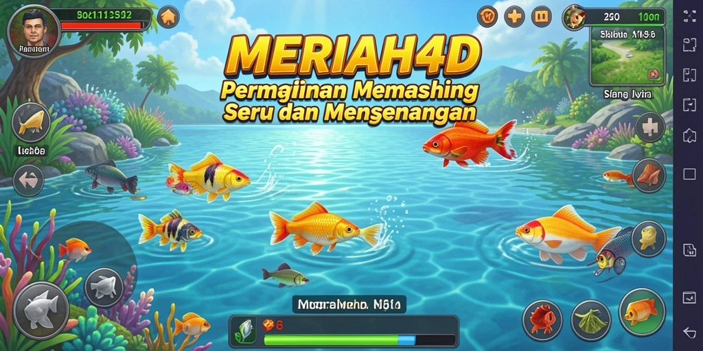 Tampilan screenshot gameplay MERIAH4D saat seru memancing ikan.
