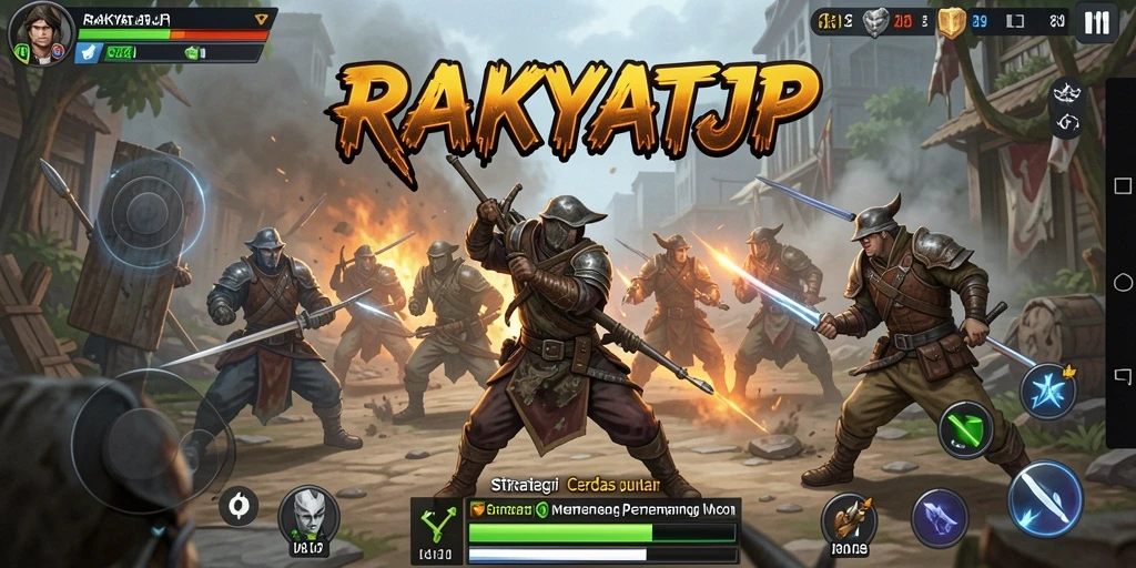 Screenshot RAKYATJP menampilkan gameplay penuh strategi dan taktik.