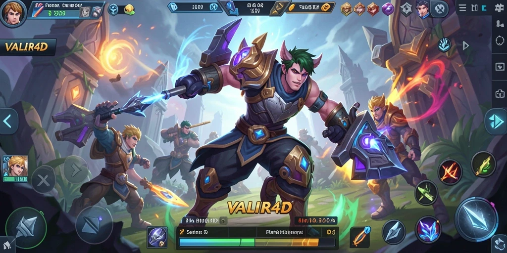Tampilan gameplay menegangkan dari VALIR4D di arena MOBA.