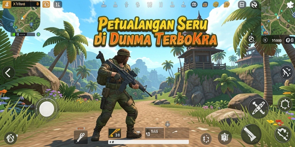 Screenshot gameplay X168 menampilkan dunia terbuka yang luas dan indah.